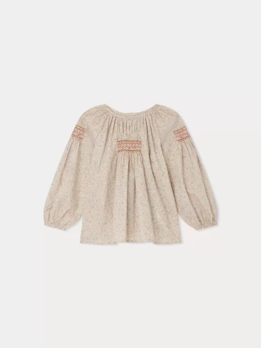Child Bonpoint Tops | Poldie Smocked Blouse Pink Flowers