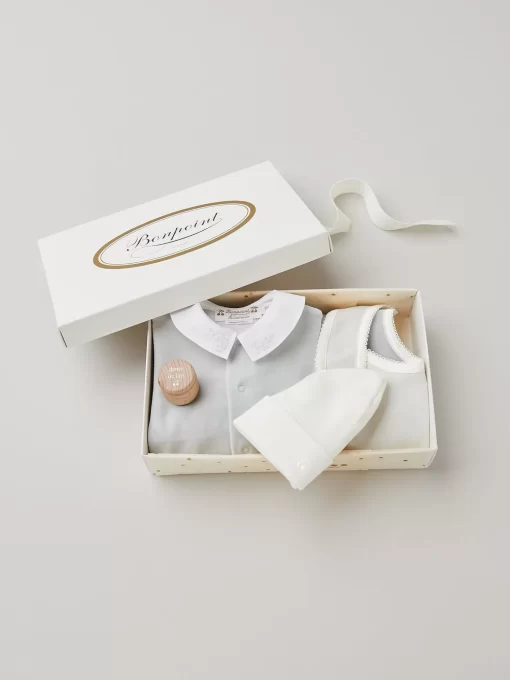 Newborn & Baby Bonpoint Curated Newborn Gift Boxes | Prestige Prince Gift Set Gray Blue
