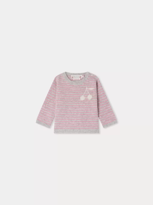 Newborn & Baby Bonpoint Sweaters And Cardigans | Pull Celly Rose Fonce