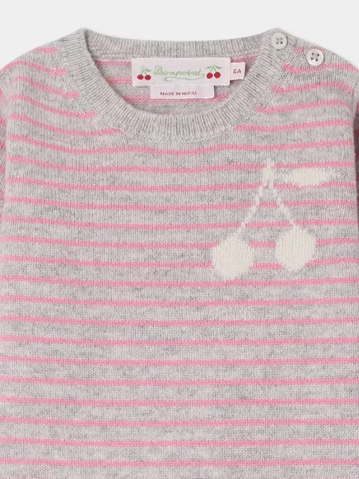 Newborn & Baby Bonpoint Sweaters And Cardigans | Pull Celly Rose Fonce