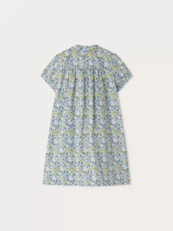 Child Bonpoint Dresses | Robe Smockee Candice Fleur Bleu