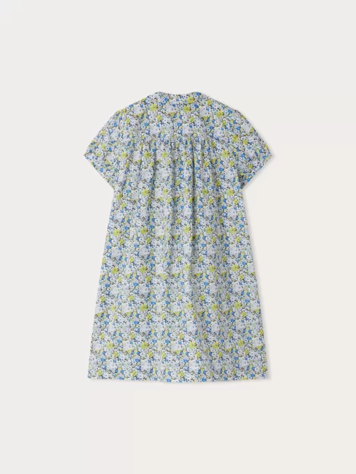 Child Bonpoint Dresses | Robe Smockee Candice Fleur Bleu