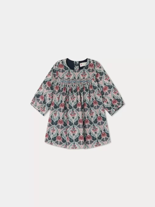Newborn & Baby Bonpoint Dresses | Robe Smockee Felicie Fleur Figue
