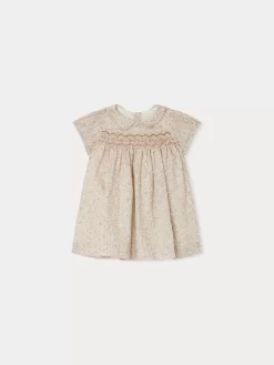 Newborn & Baby Bonpoint Dresses | Robe Smockee Joyeuse Fleurs Rose