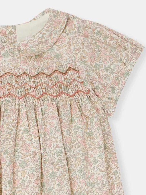 Newborn & Baby Bonpoint Dresses | Robe Smockee Joyeuse Fleurs Rose