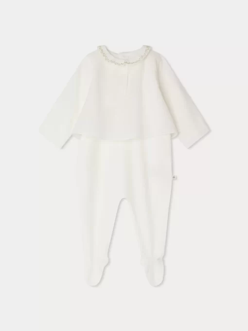 Newborn & Baby Bonpoint Onesies And Pajamas | Sage Pajamas Natural White