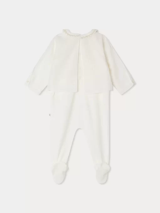 Newborn & Baby Bonpoint Onesies And Pajamas | Sage Pajamas Natural White