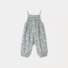 Newborn & Baby Bonpoint Bloomers, Shorts, And Pants | Salopette Smockee Lilisy Fleur Bleu