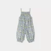 Newborn & Baby Bonpoint Bloomers, Shorts, And Pants | Salopette Smockee Lilisy Fleur Bleu