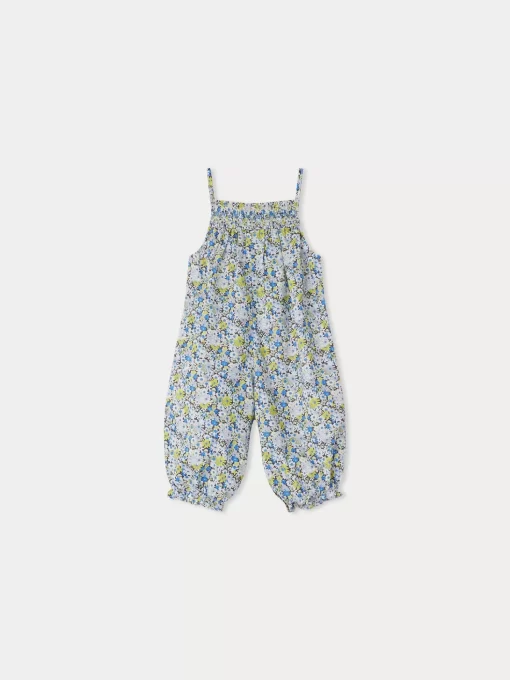 Newborn & Baby Bonpoint Bloomers, Shorts, And Pants | Salopette Smockee Lilisy Fleur Bleu