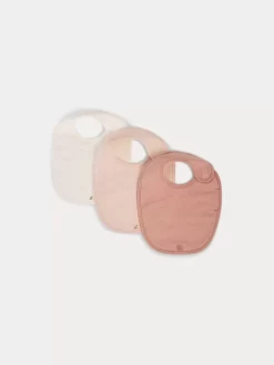 Newborn & Baby Bonpoint Childcare | Set Of Three Cotton Bibs For Baby Pale Pink