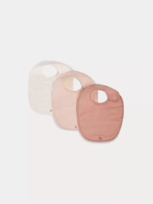 Newborn & Baby Bonpoint Childcare | Set Of Three Cotton Bibs For Baby Pale Pink