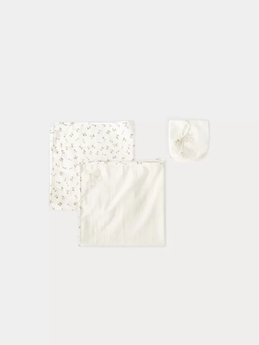 Newborn & Baby Bonpoint Childcare | Set Of Two Double Cotton Squares For Baby Gold