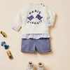 Newborn & Baby Bonpoint Bloomers, Shorts, And Pants | Short Corentin Bleu Du Nord