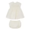 Newborn & Baby Bonpoint Dresses | Silk Taffeta Dress For Baby Milk White
