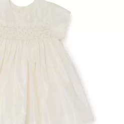 Newborn & Baby Bonpoint Dresses | Silk Taffeta Dress For Baby Milk White