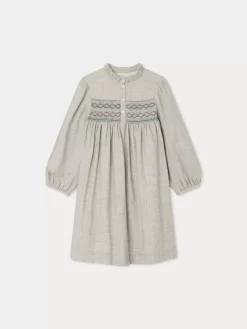 Child Bonpoint Dresses | Tamsin Smocked Dress Heathered Gray