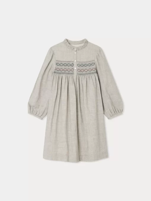 Child Bonpoint Dresses | Tamsin Smocked Dress Heathered Gray