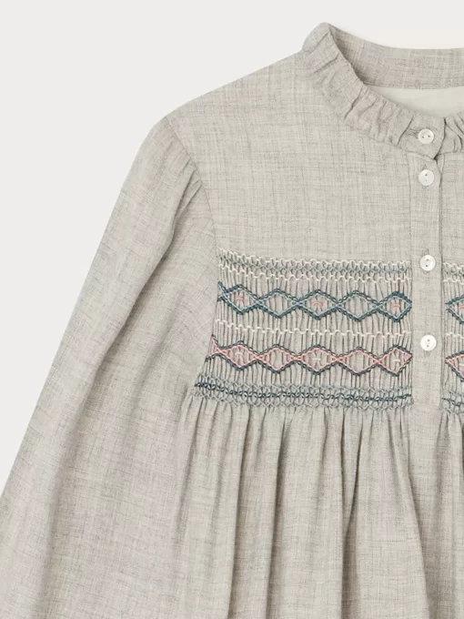 Child Bonpoint Dresses | Tamsin Smocked Dress Heathered Gray