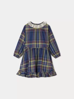 Child Bonpoint Dresses | Thays Dress Navy Tartan