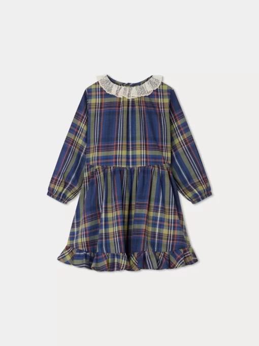 Child Bonpoint Dresses | Thays Dress Navy Tartan