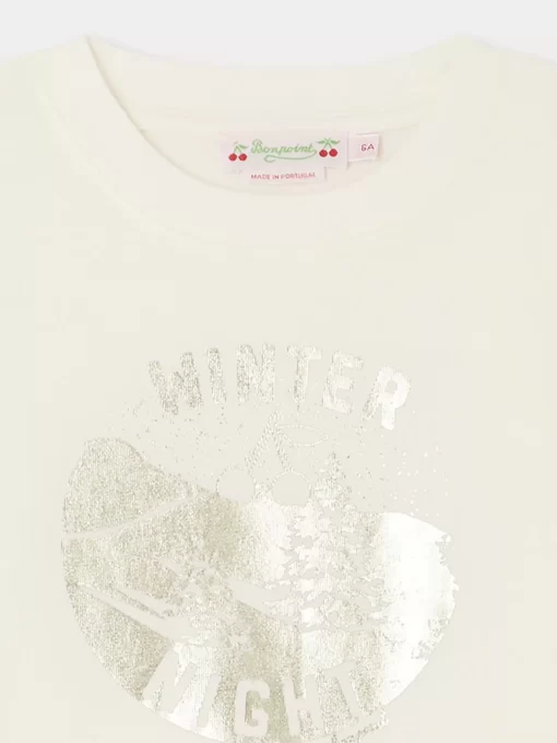 Child Bonpoint Tops | Theia Long-Sleeved T-Shirt White Milk