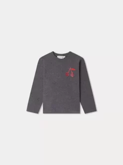 Child Bonpoint Tops | Theia T-Shirt Dark Mottled Grey