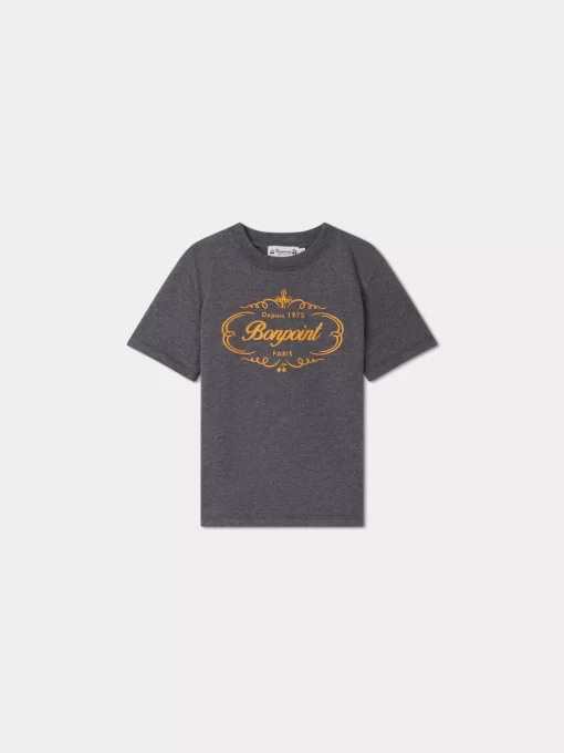 Child Bonpoint Tops | Thibald T-Shirt Dark Mottled Grey