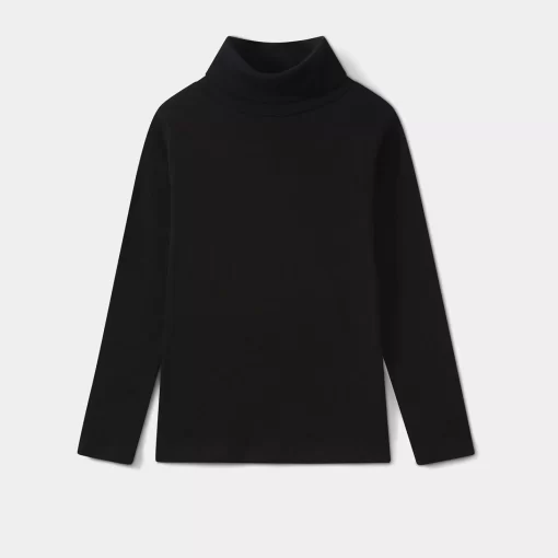 Child Bonpoint Tops | Thin Turtleneck Sweater Black