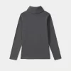 Child Bonpoint Tops | Thin Turtleneck Sweater Dark Heathered Gray