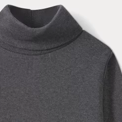 Child Bonpoint Tops | Thin Turtleneck Sweater Dark Heathered Gray