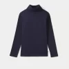 Child Bonpoint Tops | Thin Turtleneck Sweater Navy