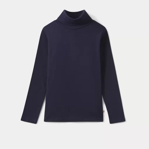 Child Bonpoint Tops | Thin Turtleneck Sweater Navy