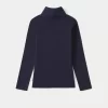 Child Bonpoint Tops | Thin Turtleneck Sweater Navy