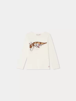 Child Bonpoint Tops | Tidjiane Long-Sleeved T-Shirt White Milk