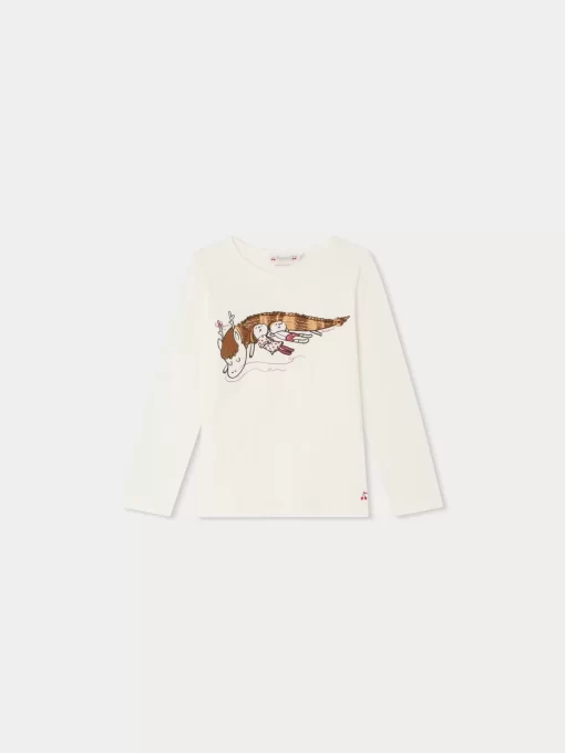 Child Bonpoint Tops | Tidjiane Long-Sleeved T-Shirt White Milk