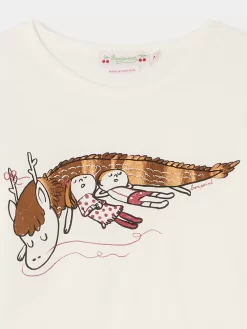 Child Bonpoint Tops | Tidjiane Long-Sleeved T-Shirt White Milk