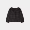 Child Bonpoint Tops | Timber Embroidered Blouse Slate Grey