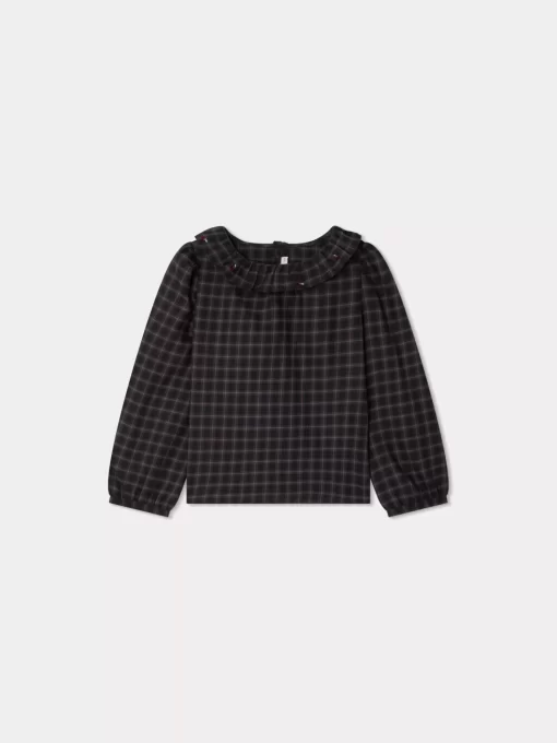 Child Bonpoint Tops | Timber Embroidered Blouse Slate Grey