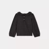 Child Bonpoint Tops | Timber Embroidered Blouse Slate Grey