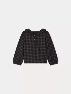 Child Bonpoint Tops | Timber Embroidered Blouse Slate Grey