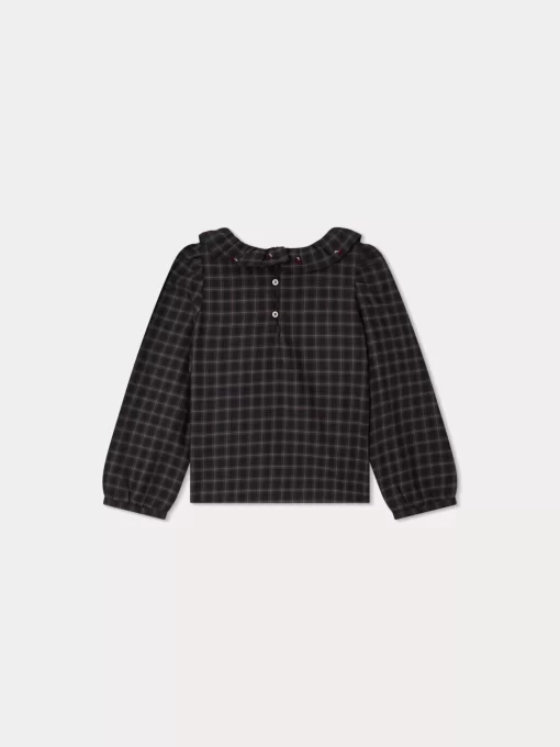 Child Bonpoint Tops | Timber Embroidered Blouse Slate Grey