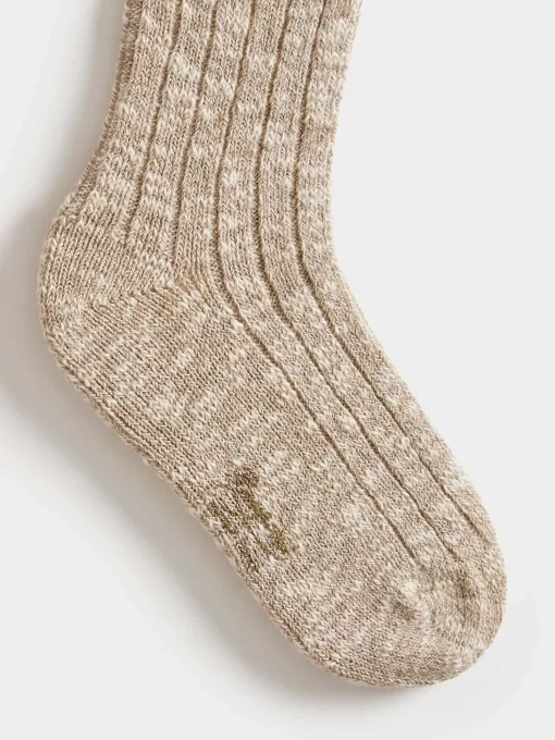 Child Bonpoint Socks And Underwear | Tocks Socks Flecked Alabaster White