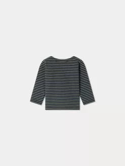 Newborn & Baby Bonpoint Tops | Tourbillon Striped Top Celadon Green Stripes