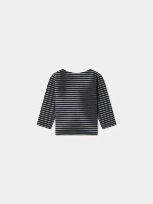 Newborn & Baby Bonpoint Tops | Tourbillon Striped Top Celadon Green Stripes