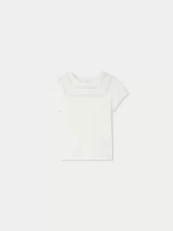 Child Bonpoint Tops | T-Shirt Fina Blanc Lait