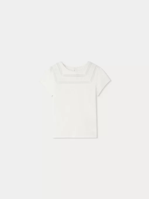 Child Bonpoint Tops | T-Shirt Fina Blanc Lait