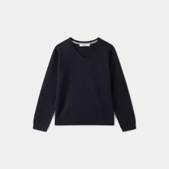 Child Bonpoint Cardigans And Sweaters | V-Neck Sweater For Boys Navy