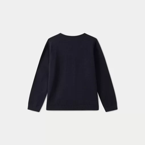 Child Bonpoint Cardigans And Sweaters | V-Neck Sweater For Boys Navy