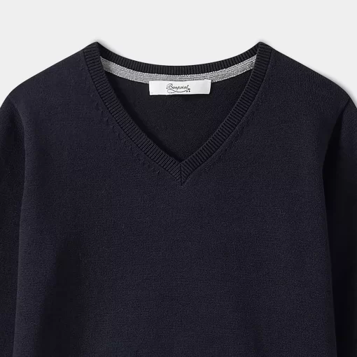 Child Bonpoint Cardigans And Sweaters | V-Neck Sweater For Boys Navy
